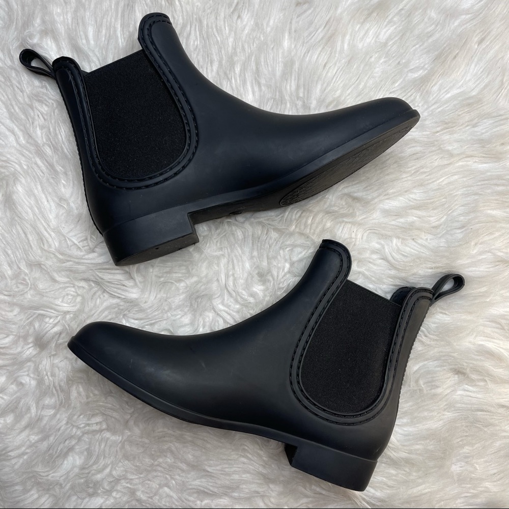 Jeffrey Campbell | Black Chelsea Ankle Rain Boots - Picture 3 of 11